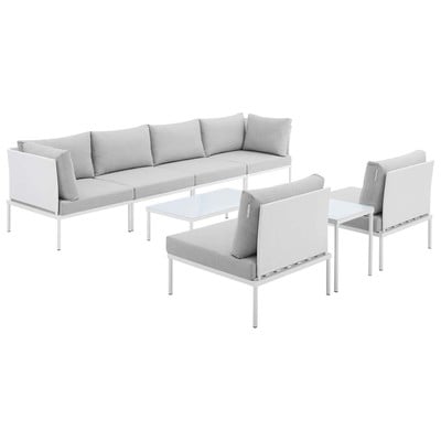 Sofas and Loveseat Modway Furniture Harmony White Gray EEI-4944-WHI-GRY-SET 889654946816 Sofa Sectionals Loveseat Love seatSectional So Polyester Contemporary Contemporary/Mode Sofa Set set 