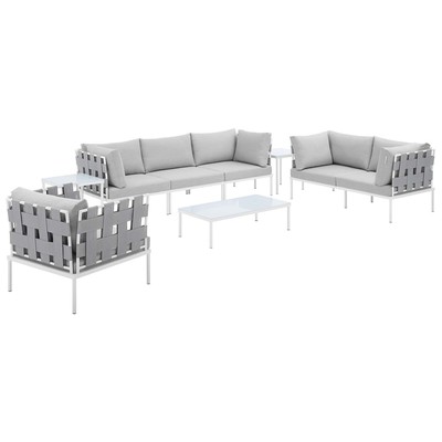 Modway Furniture Outdoor Sofas and Sectionals, Gray,Grey, Loveseat,Sectional,Sofa, Gray,Light Gray, Sofa Sectionals, 889654946717, EEI-4949-GRY-GRY-SET