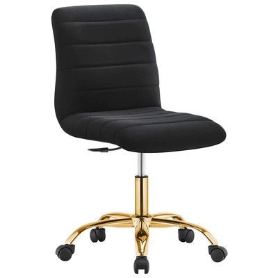 Office Chairs Modway Furniture Ripple Gold Black EEI-4972-GLD-BLK 889654927068 Adjustable Ergonomic Swivel Black Velvet 