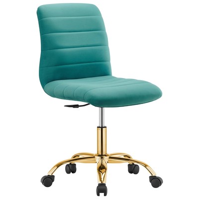 Office Chairs Modway Furniture Ripple Gold Teal EEI-4972-GLD-TEA 889654927013 Adjustable Ergonomic Swivel Velvet 