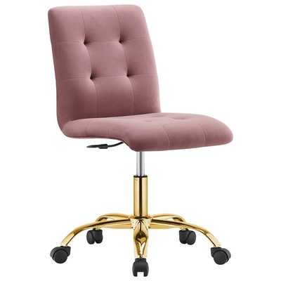 Office Chairs Modway Furniture Prim Gold Dusty Rose EEI-4973-GLD-DUS 889654926993 Adjustable Swivel Chrome Metal Steel Stainless S Metal Aluminum Chrome Stainles 