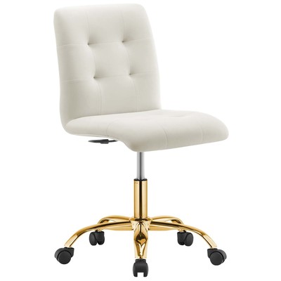 Office Chairs Modway Furniture Prim Gold Ivory EEI-4973-GLD-IVO 889654926979 Adjustable Swivel Chrome Metal Steel Stainless S Metal Aluminum Chrome Stainles 