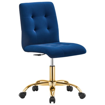 Office Chairs Modway Furniture Prim Gold Navy EEI-4973-GLD-NAV 889654926962 Adjustable Swivel Chrome Metal Steel Stainless S Metal Aluminum Chrome Stainles 