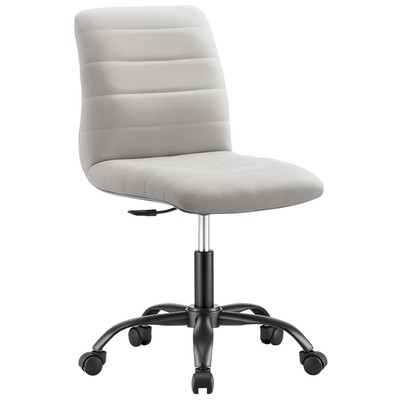 Office Chairs Modway Furniture Ripple Black Light Gray EEI-4974-BLK-LGR 889654926948 Adjustable Ergonomic Swivel Black Gray Leather Leatherette 