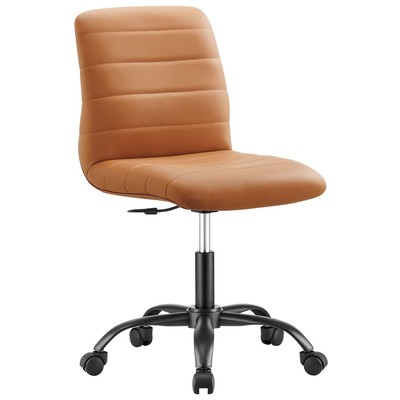 Office Chairs Modway Furniture Ripple Black Tan EEI-4974-BLK-TAN 889654926931 Adjustable Ergonomic Swivel Black Leather LeatheretteTan 