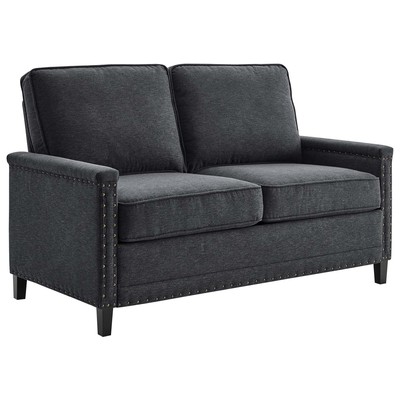 Sofas and Loveseat Modway Furniture Ashton Charcoal EEI-4985-CHA 889654957959 Sofas and Armchairs Chaise LoungeLoveseat Love sea Polyester Sofa Set set 