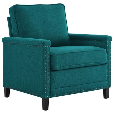 Chairs Modway Furniture Ashton Teal EEI-4988-TEA 889654958727 Sofas and Armchairs Blue navy teal turquiose indig Accent Chairs AccentLounge Cha 