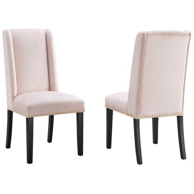 Dining Room Chairs Modway Furniture Baron Pink EEI-5012-PNK 889654957034 Dining Chairs Pink Fuchsia blush HARDWOOD Velvet Wood MDF Plywo Pink Velvet Wood Plywood 