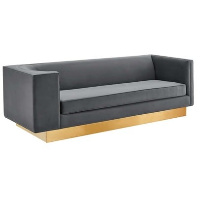 Sofas and Loveseat Modway Furniture Eminence Gray EEI-5016-GRY 889654950608 Sofas and Armchairs Chaise LoungeLoveseat Love sea Velvet Contemporary Contemporary/Mode Sofa Set set 