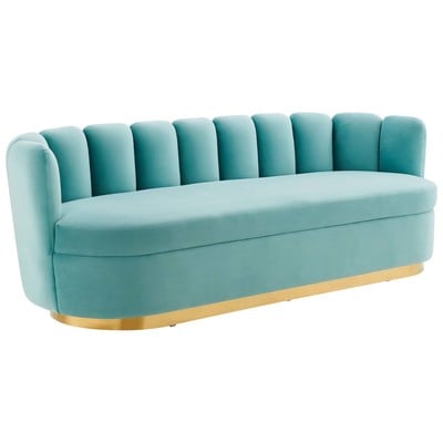 Sofas and Loveseat Modway Furniture Victoria Mint EEI-5017-MIN 889654950578 Sofas and Armchairs Chaise LoungeLoveseat Love sea Velvet Contemporary Contemporary/Mode Sofa Set setTufted tufting 