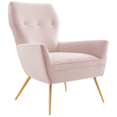 Modway Furniture Chairs, Gold,Pink,Fuchsia,blush, Accent Chairs,Accent, Sofas and Armchairs, 889654948384, EEI-5020-PNK