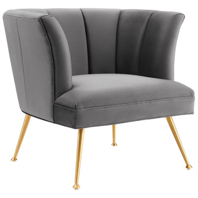Chairs Modway Furniture Veronica Gray EEI-5023-GRY 889654950493 Sofas and Armchairs Gold Gray Grey Accent Chairs AccentLounge Cha 