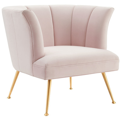 Chairs Modway Furniture Veronica Pink EEI-5023-PNK 889654948377 Sofas and Armchairs Gold Pink Fuchsia blush Accent Chairs AccentLounge Cha 