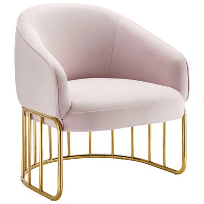 Modway Furniture Chairs, Gold,Pink,Fuchsia,blush, Accent Chairs,AccentCorner Chairs,CornerLounge Chairs,Lounge, Sofas and Armchairs, 889654948353, EEI-5025-PNK