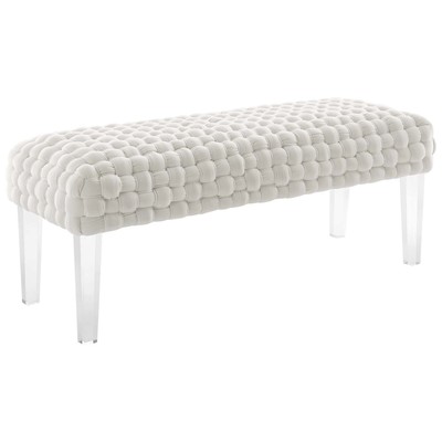 Modway Furniture Ottomans and Benches, White,snow, Sofas and Armchairs, 889654950288, EEI-5037-WHI