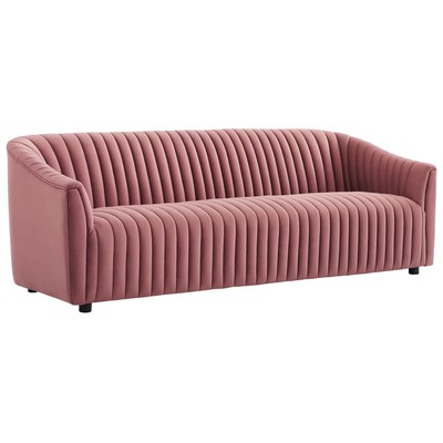 Sofas and Loveseat Modway Furniture Announce Dusty Rose EEI-5053-DUS 889654954606 Sofas and Armchairs Loveseat Love seatSofa Velvet Contemporary Contemporary/Mode Sofa Set setTufted tufting 