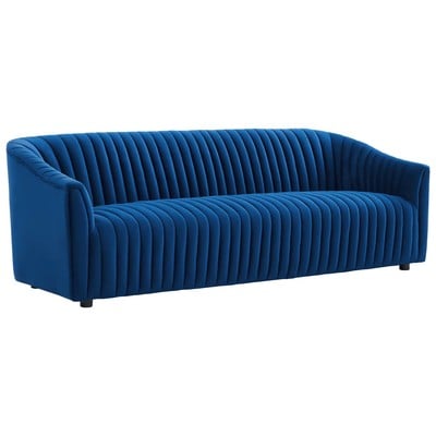 Sofas and Loveseat Modway Furniture Announce Navy EEI-5053-NAV 889654954590 Sofas and Armchairs Loveseat Love seatSofa Velvet Contemporary Contemporary/Mode Sofa Set setTufted tufting 