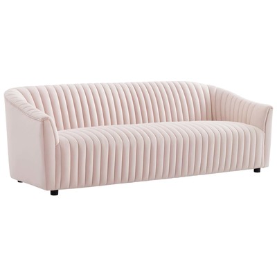 Sofas and Loveseat Modway Furniture Announce Pink EEI-5053-PNK 889654954583 Sofas and Armchairs Loveseat Love seatSofa Velvet Contemporary Contemporary/Mode Sofa Set setTufted tufting 