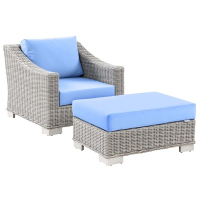 Chairs Modway Furniture Conway Light Gray Light Blue EEI-5090-LBU 889654932574 Bar and Dining Blue navy teal turquiose indig Lounge Chairs Lounge 