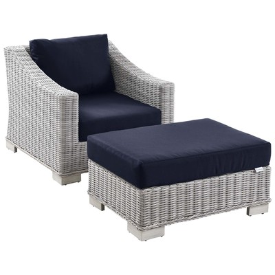 Chairs Modway Furniture Conway Light Gray Navy EEI-5090-NAV 889654932567 Bar and Dining Blue navy teal turquiose indig Lounge Chairs Lounge 