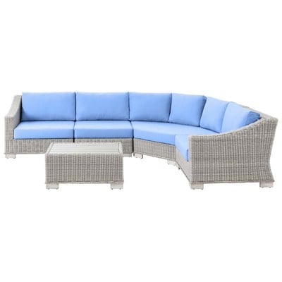 Sofas and Loveseat Modway Furniture Conway Light Gray Light Blue EEI-5093-LBU 889654932451 Sofa Sectionals Loveseat Love seatSectional So Polyester Sofa Set set 
