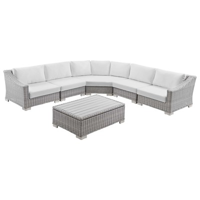 Sofas and Loveseat Modway Furniture Conway Light Gray White EEI-5094-WHI 889654932390 Sofa Sectionals Loveseat Love seatSectional So Polyester Sofa Set set 