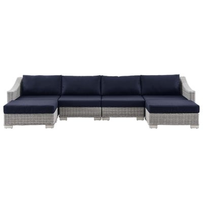 Sofas and Loveseat Modway Furniture Conway Light Gray Navy EEI-5099-NAV 889654932208 Sofa Sectionals Loveseat Love seatSectional So Polyester Sofa Set set 