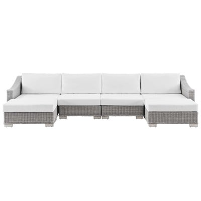 Sofas and Loveseat Modway Furniture Conway Light Gray White EEI-5099-WHI 889654932192 Sofa Sectionals Loveseat Love seatSectional So Polyester Sofa Set set 