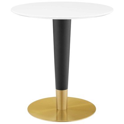 Dining Room Tables Modway Furniture Zinque Gold White EEI-5116-GLD-WHI 889654946298 Bar and Dining Tables Pedestal Black Gold White Wood MDF Plyw 