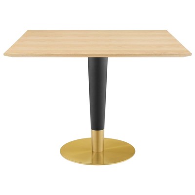 Modway Furniture Dining Room Tables, Pedestal,Square, Black,Gold,Natural,Wood,MDF,Plywood,Oak, Bar and Dining Tables, 889654946151, EEI-5130-GLD-NAT,Standard (28-33 in)