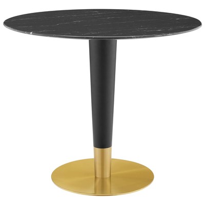 Dining Room Tables Modway Furniture Zinque Gold Black EEI-5132-GLD-BLK 889654946137 Bar and Dining Tables Pedestal Black Gold 