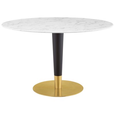 Dining Room Tables Modway Furniture Zinque Gold White EEI-5139-GLD-WHI 889654946069 Bar and Dining Tables Pedestal Black Gold White 