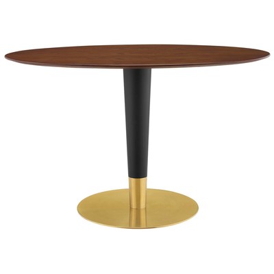 Modway Furniture Dining Room Tables, Oval,Pedestal, Black,Gold,WALNUT, Bar and Dining Tables, 889654946038, EEI-5142-GLD-WAL,Standard (28-33 in)