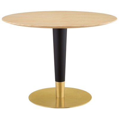 Modway Furniture Dining Room Tables, Pedestal, Black,Gold,Natural,Wood,MDF,Plywood,Oak, Bar and Dining Tables, 889654946007, EEI-5145-GLD-NAT,Standard (28-33 in)