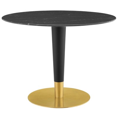 Modway Furniture Dining Room Tables, Pedestal, Black,Gold, Bar and Dining Tables, 889654945970, EEI-5148-GLD-BLK,Standard (28-33 in)
