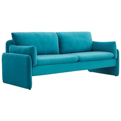 Sofas and Loveseat Modway Furniture Indicate Blue EEI-5150-BLU 889654950240 Sofas and Armchairs Chaise LoungeLoveseat Love sea Velvet Contemporary Contemporary/Mode Sofa Set set 