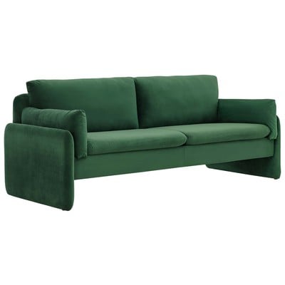 Sofas and Loveseat Modway Furniture Indicate Emerald EEI-5150-EME 889654950219 Sofas and Armchairs Chaise LoungeLoveseat Love sea Velvet Contemporary Contemporary/Mode Sofa Set set 