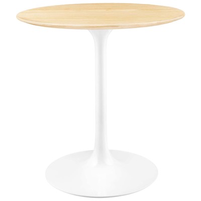 Modway Furniture Dining Room Tables, Square, Metal,Aluminum,BRONZE,Iron,Gunmetal,Steel,TITANIUMNatural,White,Wood,MDF,Plywood,Oak, Bar and Dining Tables, 889654926153, EEI-5156-WHI-NAT,Standard (28-33 in)
