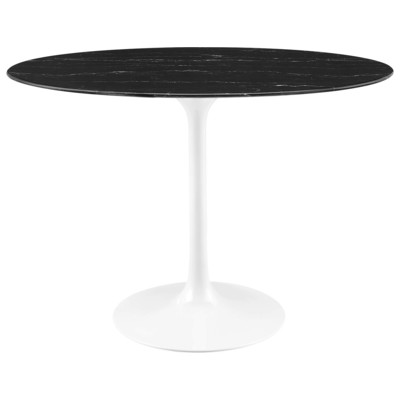 Dining Room Tables Modway Furniture Lippa White Black EEI-5169-WHI-BLK 889654926023 Bar and Dining Tables Oval Square Black Metal Aluminum BRONZE Ir 