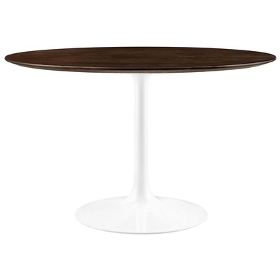 Modway Furniture Dining Room Tables, Square, Metal,Aluminum,BRONZE,Iron,Gunmetal,Steel,TITANIUMWALNUT,White,Wood,MDF,Plywood,Oak, Bar and Dining Tables, 889654925989, EEI-5173-WHI-CHE,Standard (28-33 in)