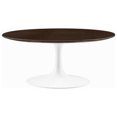 Coffee Tables Modway Furniture Lippa White Cherry Walnut EEI-5187-WHI-CHE 889654925842 Tables Square Metal Iron Steel Aluminum Alu+ 