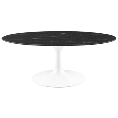 Coffee Tables Modway Furniture Lippa White Black EEI-5192-WHI-BLK 889654925798 Tables Oval Square Marble Metal Iron Steel Alumin 