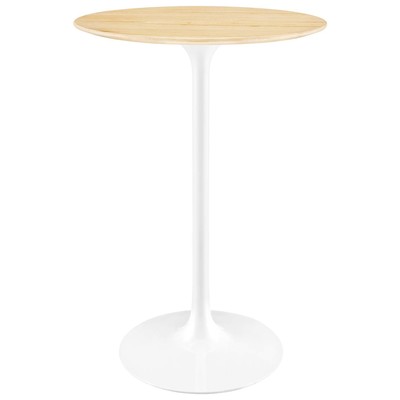 Bar Tables Modway Furniture Lippa White Natural EEI-5200-WHI-NAT 889654925712 Bar and Dining Tables Square 0 - 29.99 in 