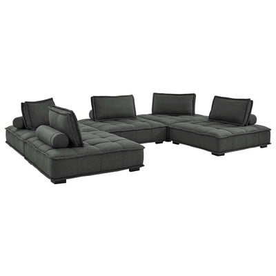 Sofas and Loveseat Modway Furniture Saunter Gray EEI-5210-GRY 889654927143 Sofas and Armchairs Chaise LoungeLoveseat Love sea Polyester Sofa Set setTufted tufting 