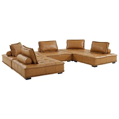 Modway Furniture Sofas and Loveseat, Chaise,LoungeLoveseat,Love seatSectional,Sofa, Leather, Sofa Set,setTufted,tufting, Sofas and Armchairs, 889654927112, EEI-5211-TAN