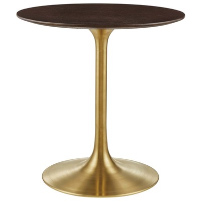 Dining Room Tables Modway Furniture Lippa Gold Cherry Walnut EEI-5212-GLD-CHE 889654943297 Bar and Dining Tables Square Gold Metal Aluminum BRONZE Iro 