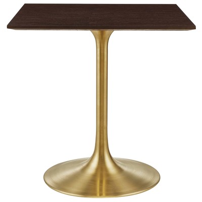 Modway Furniture Dining Room Tables, Square, Gold,Metal,Aluminum,BRONZE,Iron,Gunmetal,Steel,TITANIUMWALNUT,Wood,MDF,Plywood,Oak, Bar and Dining Tables, 889654943211, EEI-5220-GLD-CHE,Standard (28-33 in)