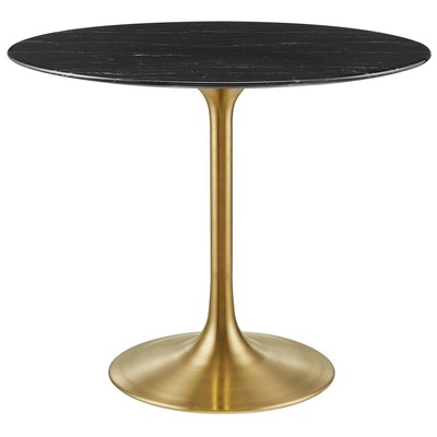 Modway Furniture Dining Room Tables, Square, Black,Gold,Metal,Aluminum,BRONZE,Iron,Gunmetal,Steel,TITANIUM, Bar and Dining Tables, 889654943167, EEI-5225-GLD-BLK,Standard (28-33 in)