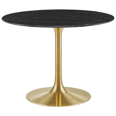 Modway Furniture Dining Room Tables, Square, Black,Gold,Metal,Aluminum,BRONZE,Iron,Gunmetal,Steel,TITANIUM, Bar and Dining Tables, 889654943037, EEI-5238-GLD-BLK,Standard (28-33 in)