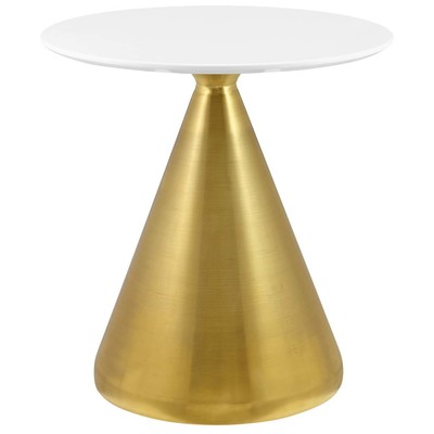 Modway Furniture Dining Room Tables, Pedestal, Gold,Metal,Aluminum,BRONZE,Iron,Gunmetal,Steel,TITANIUMWhite,Wood,MDF,Plywood,Oak, Bar and Dining Tables, 889654948148, EEI-5313-GLD-WHI,Standard (28-33 in)